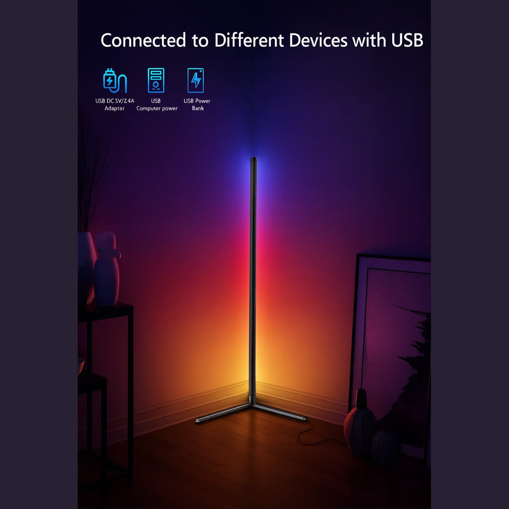 RGB LED Vloerlamp met Afstandsbediening & Spraakbesturing MySuperGadgets