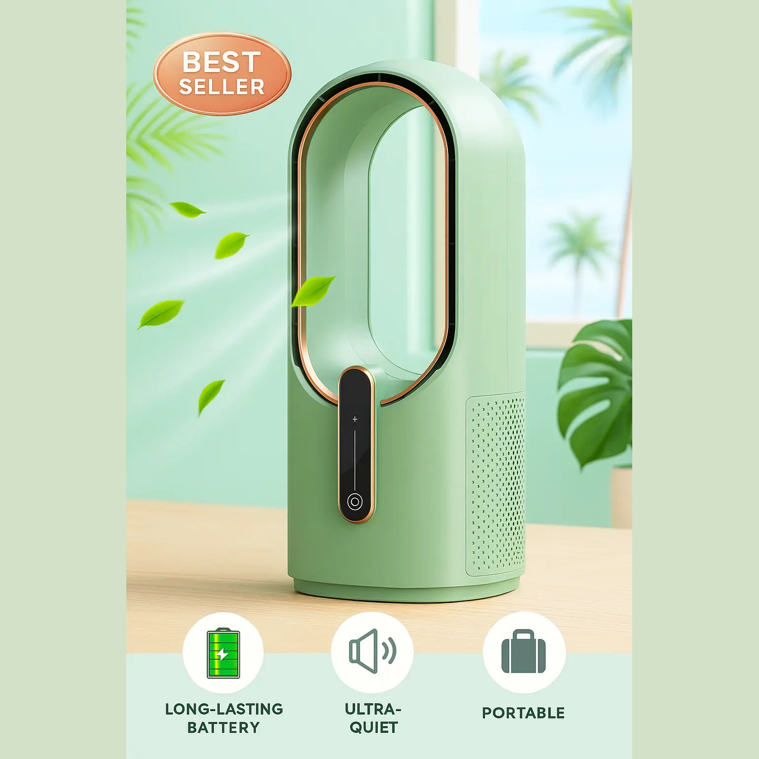 CONBOLA Silent Touch Bladeless Desk Fan MySuperGadgets